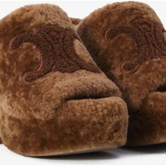 Celine Elena Shearling Mule Size 6 - Picture 2 of 3